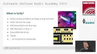 SDRA'23 - 13 - Bastian Bloessl, DF1BBL: Seify: A Rusty SDR Hardware Abstraction Library