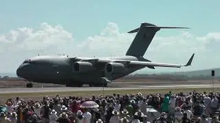 RAAF KC-30A flypast with F/A-18A and B, C-17 Shortfield Takeoff, Avalon Airshow 2017