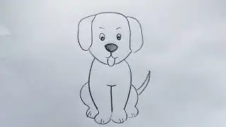 how to draw dog drawing easy step by step@DrawingTalent