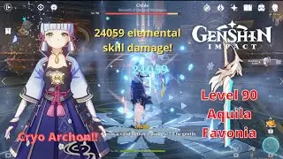 Lvl 90 Ayaka w/ Aquila Favonia Atk% Goblet Solo Childe Boss! | Genshin Impact