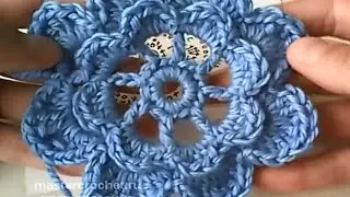 Двухслойный цветок крючком