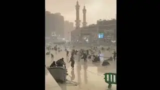 হঠাৎ মক্কায় প্রচন্ড বৃষ্টি ও বাতাসে মানুষকে সহ উড়িয়ে নিয়ে যাচ্ছে!!
