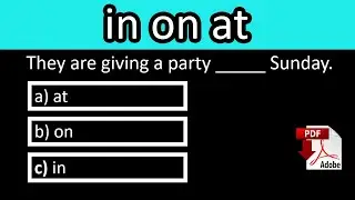 Prepositions of place (in-on-at) - Exercises with answers - Level A + PDF - Easy English Lesson