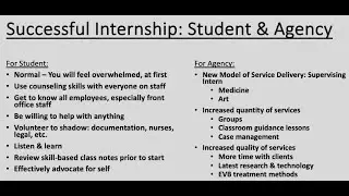 Successful Internship: Student & Agency
