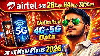 Airtel Unlimited 4G or 5G Data New Plan 2026 | Unlimited 4G + 5G Data Plan | Airtel Free Data Offer