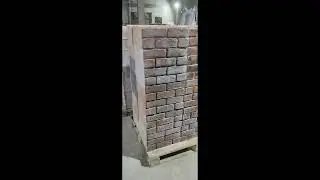 Блок забора Шамотный кирпич с декором