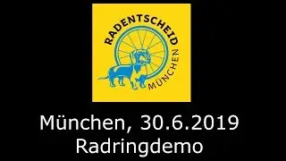 Radringdemo am 30.6.19 für den Radentscheid München