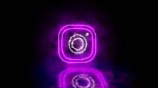 Neon IG INSTAGRAM logo glowing sign 4k 60fps loop animation background