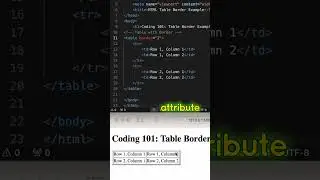 HTML Coding Q&A 19: Add a border to a table in HTML. 