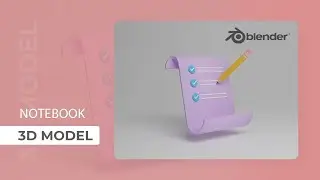 3d Notebook and pencil icon modeling tutorials | blender 3d modeling tutorials | graphitake
