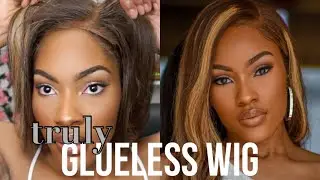 Truly Glueless Wig Application| NO ADHESIVES! Elastic Band Method