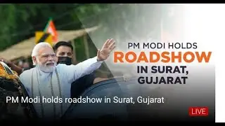 PM Modi holds roadshow in Limbayat Nilgiri Ground Surat, Gujarat
