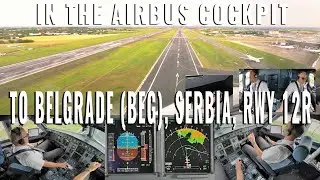 BELGRADE 🇷🇸 (BEG)  APPROACH AND COCKPIT LANDING ON RUNWAY 12R AIRBUS 319 / REAL COCKPIT AND PILOTS!