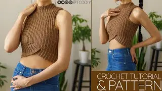 How to Crochet: Mock Neck Crop Top | Pattern & Tutorial DIY