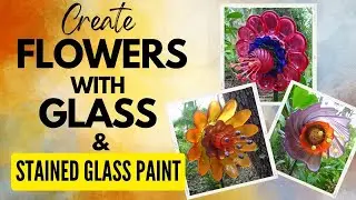 Make Colorful Glass Flowers using Stained Glass Paint on Clear Glassware! DIY #stainedglasspaint