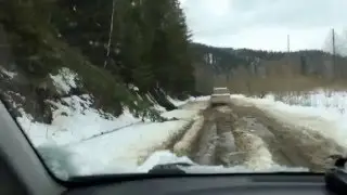 Дорога из п. Береть после снегопада 9 мая 2016г.