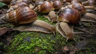 SLIME & GRIT: Snail's EPIC Journey Across Sharp Rocks (ASMR Macro Close Up)