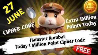 27 June Morse Code Hamster Kombat | 1Million Points Daily Cipher | Hamster kombat today morse code