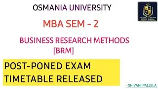 RE-SCHEDULE TIMETABLE RELEASED || BRM || BUSINESS RESEARCH METHODS || MBA SEM-2 ||@shivanipallela