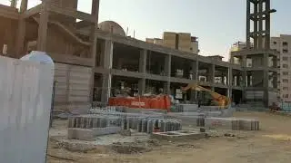 Real shooting of 3D printing construction site