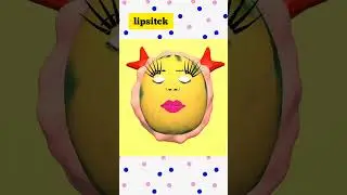 fruit makeup asmr shorts🌈😊🍉fruit makeover🌈asmr doing makeup on fruit