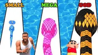 FRANKLIN, SHINCHAN AND CHOP PLAY SNAKE RUN RACE | NOOB PRO HACKERS
