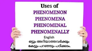 Use of Phenomenon|phenomenal|phenomena| phenomenally|