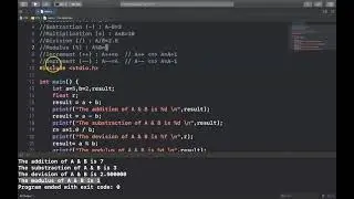 C Programming Language: Arithmetic Operators