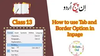 How to use Tab and Border Option in Inpage by Sadamgul