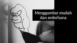 Menggambar gorila dan burung dengan mudah dan simpel #drawing #menggambar #easydrawing