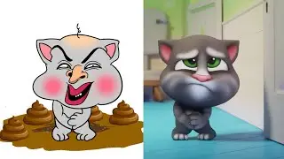 Laugh with My Talking Tom 2 - Crazy Fails Funny drawing meme