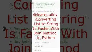 Convert List to String Is Faster With Join Method in Python 