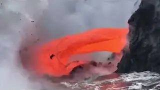 Spectacular Footage of Lava Flow Into Ocean