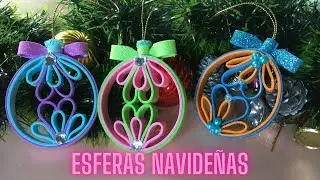 ✂ Cómo hacer una ❄🔴 Esfera 🎄navideña 🙌 fácil con 🎨 foamy o goma eva 🖌