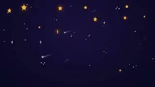 ☁️🌈 Night Stars Moon Clouds 🌛✨ - Free Cartoon Background Loop 6 of 6