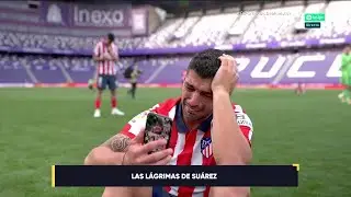 Las lágrimas de Luis Suárez al final del partido tras ganar La Liga