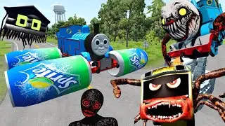 Big & Small Thomas the Tank Engine vs DOWN OF DEATH || BeamNG.Drive