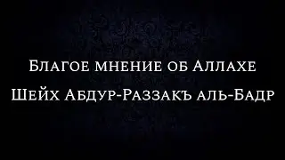 Благое мнение об Аллахе | Шейх Абдур-Раззакъ аль-Бадр