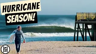 SURFING MASSIVE HURRICANE SWELLS IN NEW JERSEY!