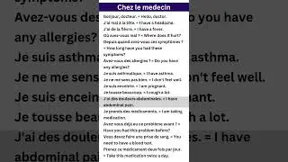 Chez le medecin, dialogues at the doctor #frenchphrases #frenchvocabulary  #frenchforbeginners