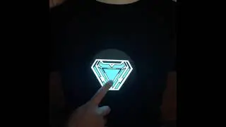 Iron Man led battery luminous T-shirt reactor short-sleeved t-shirt voice-activated luminous clothes