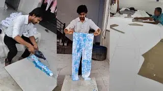 HOW TO MAKE TIEDYE JOGGERS PANTS And TSHIRT/👕✂️ DESIGN FOR GIRLS/#tiedye #trackpant #viralvideo #art