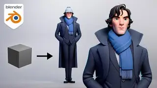 Stylized Character Timelapse in Blender 3D - Sherlock Holmes