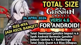 Total Size Genshin Impact Versi 4.6 Terbaru 2024 di Android Jadi Jauh Lebih Kecil