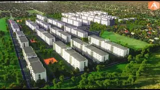 Реалистичная анимация строительства будущего дома, 3D анимация застройки жилого квартала заказать 3д