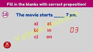 Prepositions English Grammar Quiz | Prepositions at, in, on | Grammar test || Vatican Institute ||