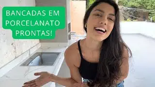 Instalamos as bancadas em porcelanato no terraço!