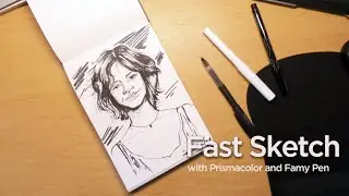 Portrait with Ink and Brush ONLY - Fast sketching techniques that I use