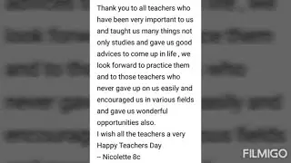 Tribute on Teachers Day