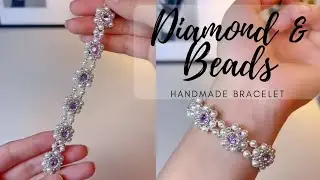 Diy Cute Beaded Bracelet Making | Crystal and Stones Bracelet #beadedbracelet #handmade
